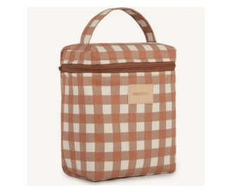 Nobodinoz Hyde Park insulated baby bottle and lunch bag - Terracota Checks
