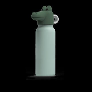 Liewood Falk Water Bottle With Crocodile Lid 350 ml - Peppermint Garden green