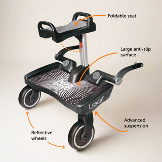 Lascal Buggy Board Maxi + Black with Saddle Grey