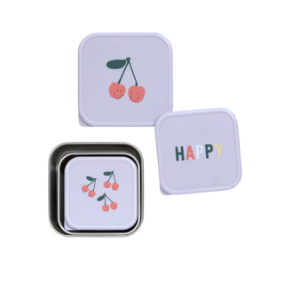 Lassig Snackbox Stainless Steel 3 pcs - Happy Fruits Cherry