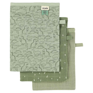 Trixie tetra washandjes 3-pack mix - Daring Dino