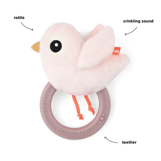 Done by deer Sensory rattle w/teether - Birdee - Powder