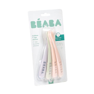 Béaba Set van 4 siliconen babylepels