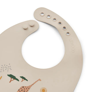 Liewood Tilda Silicone Bib 2-Pack - 1111 Safari sandy mix