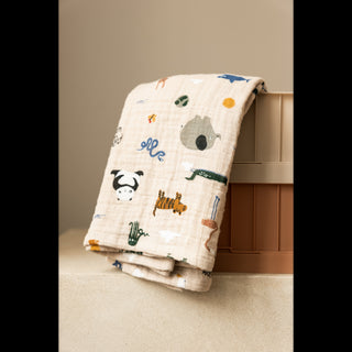Liewood Lewis muslin cloth 2-pack - Around the world Sandy