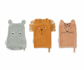 Liewood Sylvester Washcloths 3 Pack - Safari mix