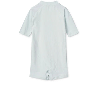 Liewood Max Seersucker Shortsleeve Swim Jumpsuit - Y/D stripe Pure sky Creme de la creme