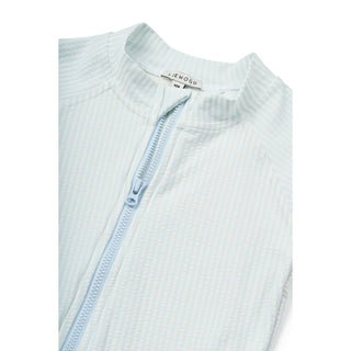 Liewood Max Seersucker Shortsleeve Swim Jumpsuit - Y/D stripe Pure sky Creme de la creme