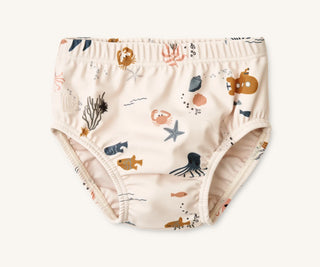 Liewood Anthony Baby Printed Swim Pants - Sea creature Sandy