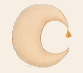Nobodinoz Moon cushion in washed French linen sand