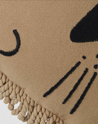 Nobodinoz Embroidered cushion Lion Landscape sesame