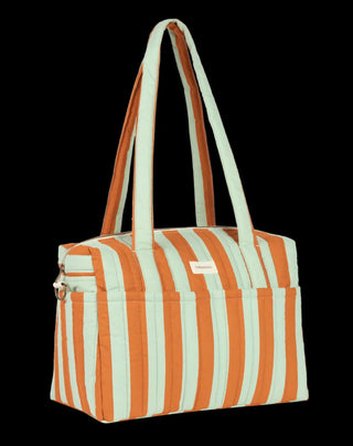 Nobodinoz Stroller bag Stories Limited edition Green orange stripes