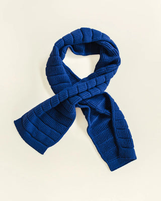 Hvid scarf Jacobino - cobalt blue