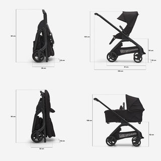 Bugaboo Dragonfly kinderwagen met wieg en stoel complete black